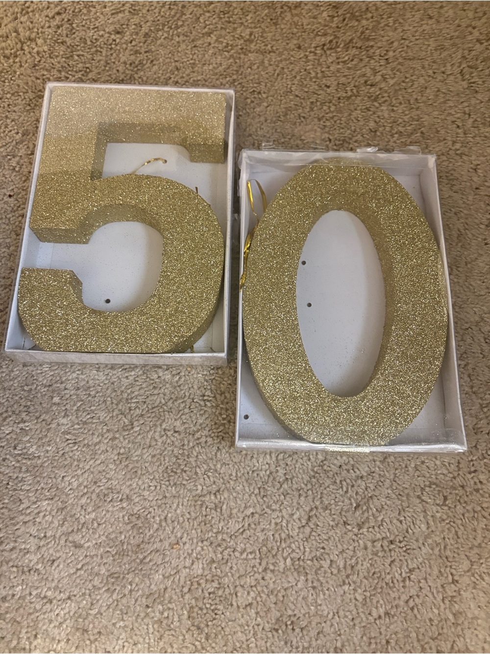 Gold Glitter Number '50' Party Cake Topper - Home Party Supplies